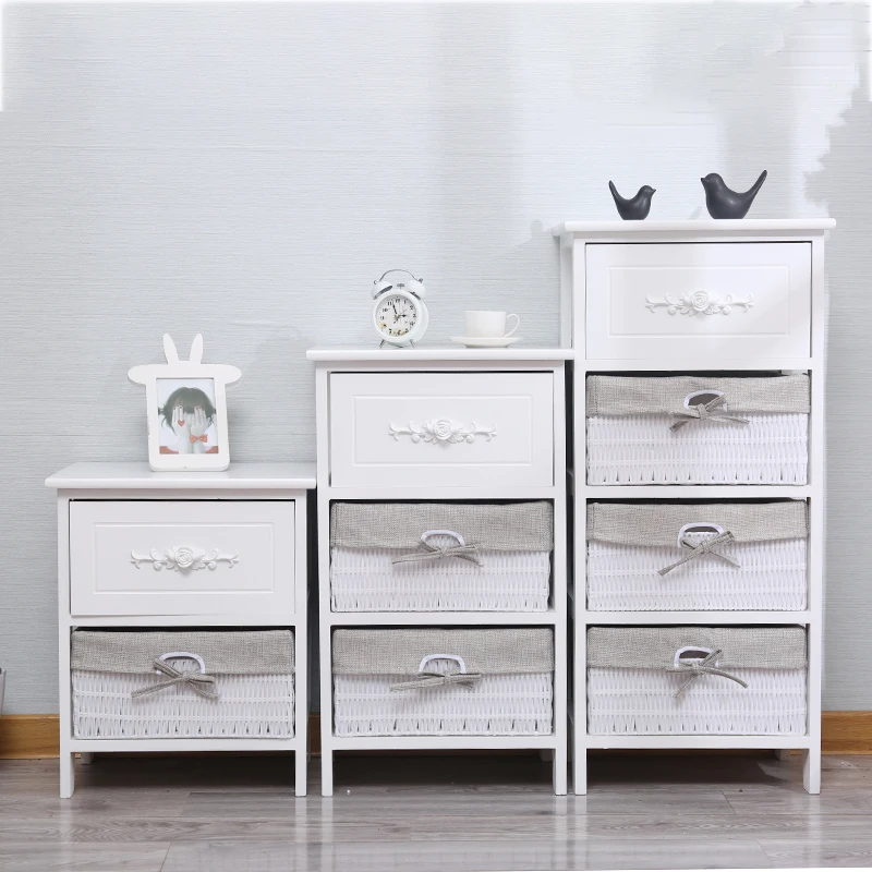 Современная Белая деревянная полка с корзиной, ящиком, шкаф для хранения, мебель