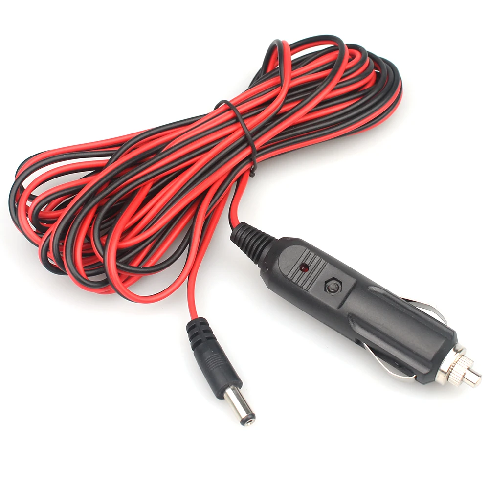 12v 24v auto car cigarette lighter adapter plug to 2.1*5.5mm dc cable