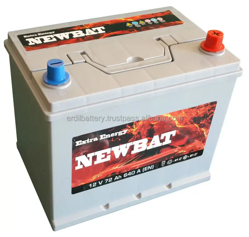 
12 V 72 Ah JIS type N50 D26 battery for korean and japanese cars 
