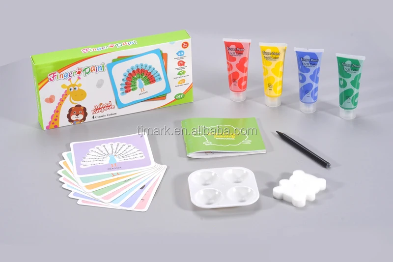 WASHABLE 4 COLORS FINGER PAINT FOR CHILDREN