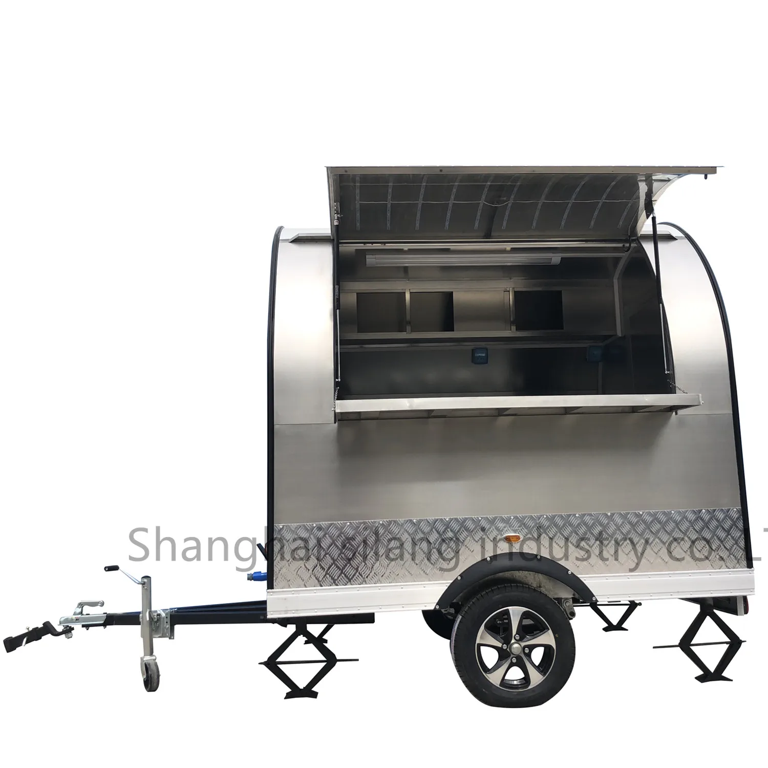 new kiosk double sale window Food trailer For Sale Arc-shaped roof lightweight and convenient mobile food truck for making fried