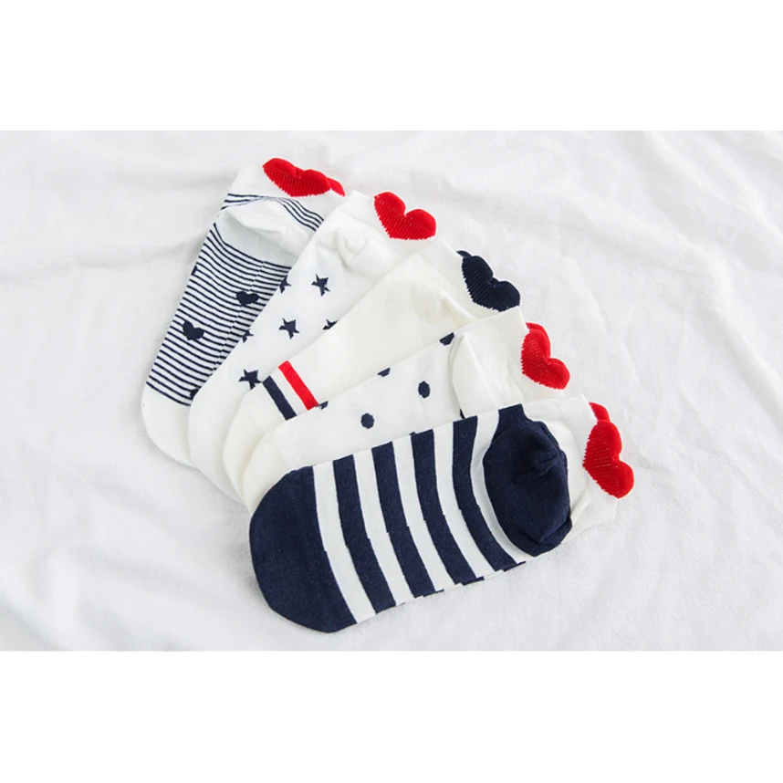 Женские носки с 3D ушками, Милые простые базовые женские Носки с рисунком красного сердца и большими глазами, милые носки для девочек (60806859311)