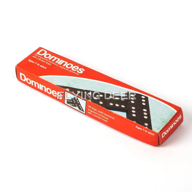 Hot Selling Black Double Six Domino Set With Plastic Box