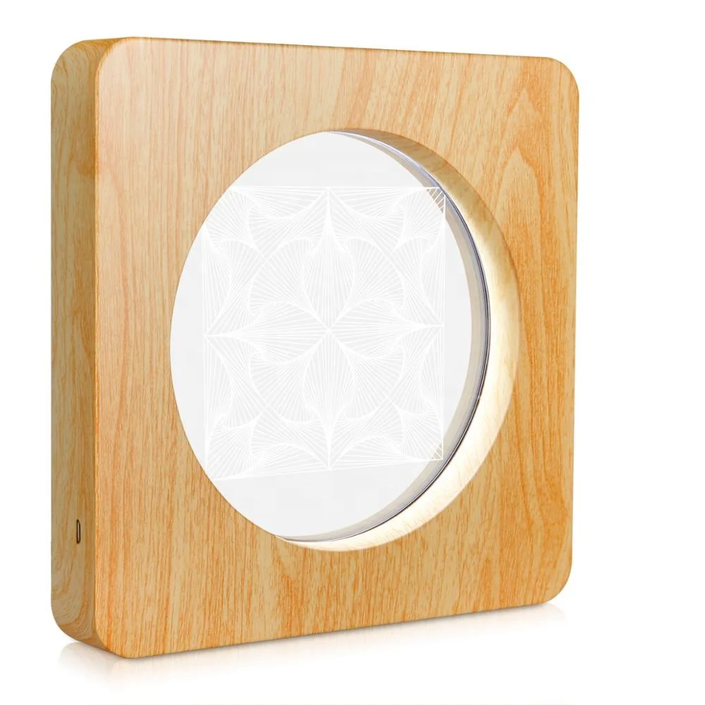 4 Colors Photo Frame 3D Illusion Night Lamp Touch Sensitive