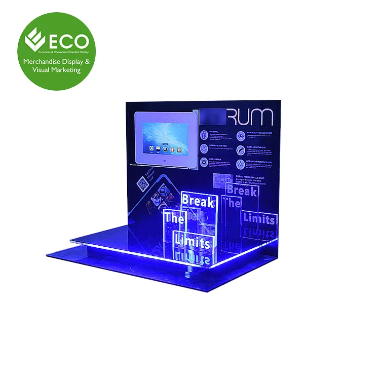 Hot Selling Acrylic Counter Top Display Rack Mobile Phone Display Stand with LCD