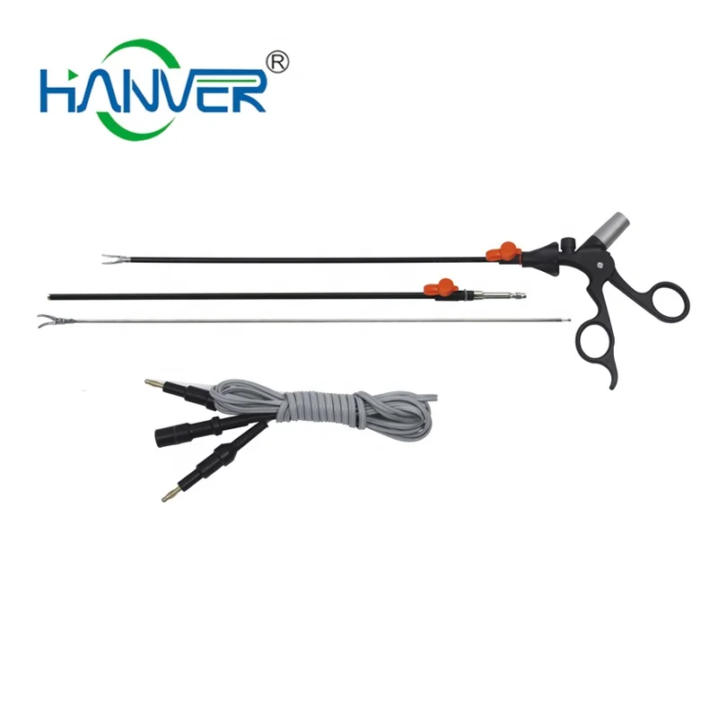 HANVER Reusable Medical Laparoscopic Bipolar Electrode Forceps