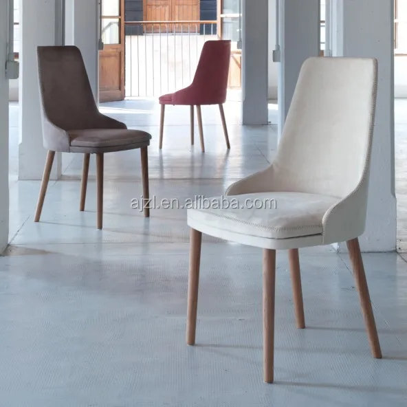 
modern chair with round backrest and wooden legs 