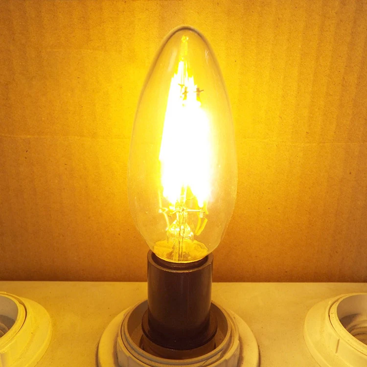 high bright fire flicker flament  effect shape candle light 12v e17 e27 led flame bulb