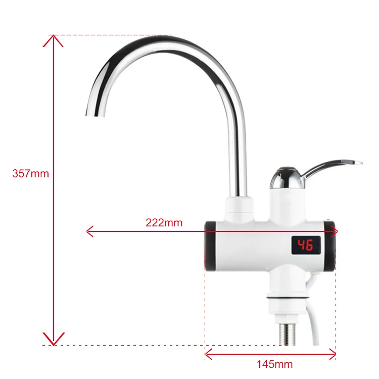 CE New Design Digital Display Electric Instant Heating Water Faucet Hot Water Tap For Basin Faucet and Sink