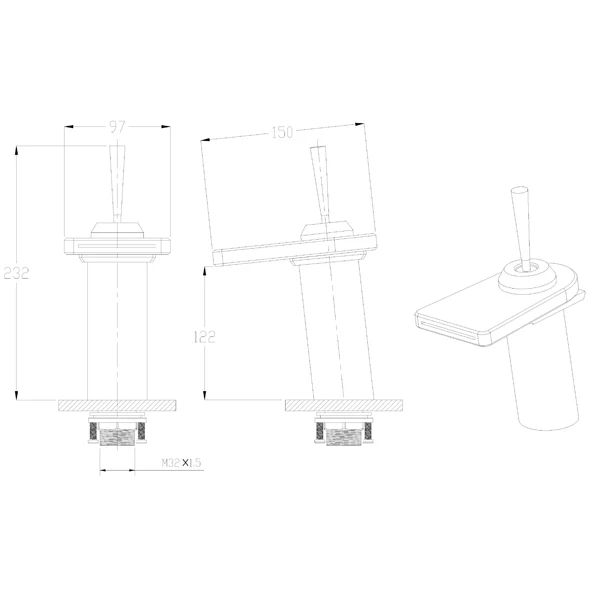 Bathroom Faucet LED Light 3 Colors Changing Waterfall Glass Spout Hot and Cold Water Mixer LED New Kitchen water Mixer