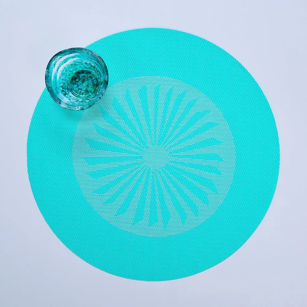 Fabric Round Table Mat Circle Placemats Supplier Gold Aqua Vinyl Plastic Cheap Large Customized Sized Available Yellow Orange
