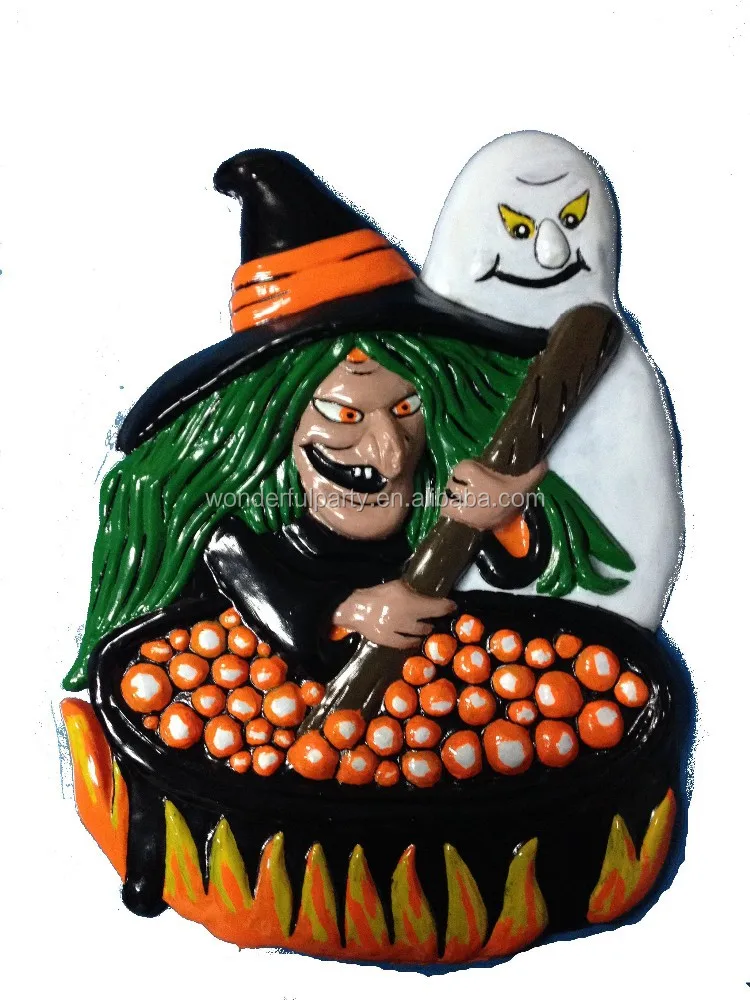 Wonderful Wall Party Supplies Decoration Wholesale Support OEM Cheap Prices Halloween Plastic Witch Ghost Mask