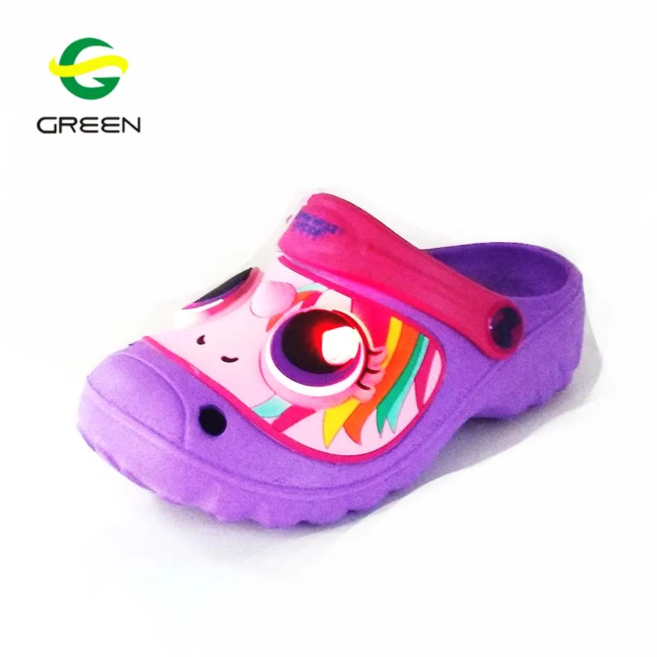 Greenshoe alibaba поставщиков Новый стиль водонепроницаемые сандалии сад забивают детская обувь LED забивают малыш обуви