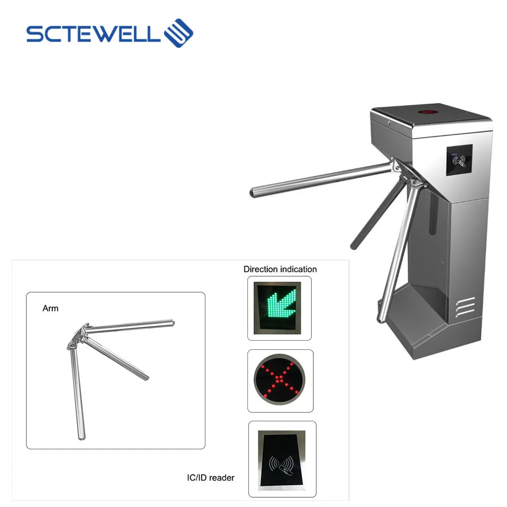 Smart Semi-turnstile Two-way Turnstile Gate Vertical Tripod Gate for Office Building
