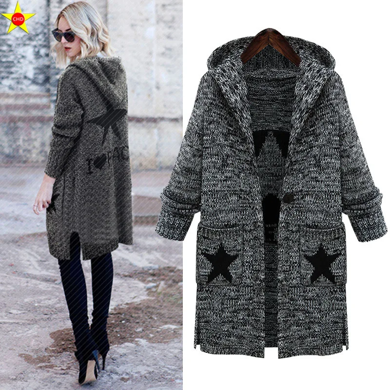Promoción de Extra Larga Chaqueta De Punto - Compra Extra