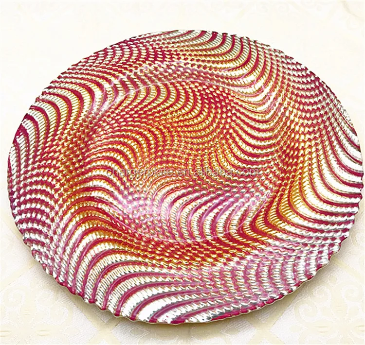 Factory-direct Luxury Cheap Wedding Party Decorative Gold Glass Charger Plate