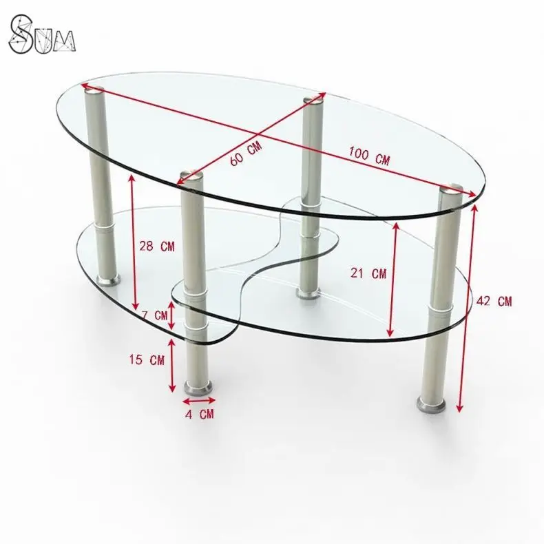 GLASS NEST OF 3 COFFEE TABLE SIDE