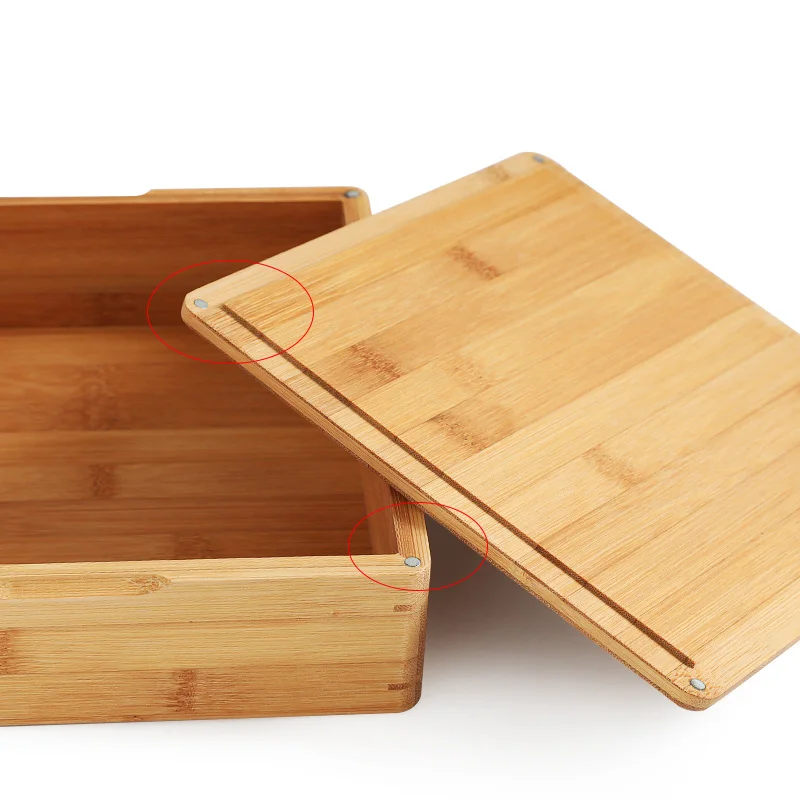 Custom magnet bamboo box with lid wooden gift packaging box bamboo wooden gift box