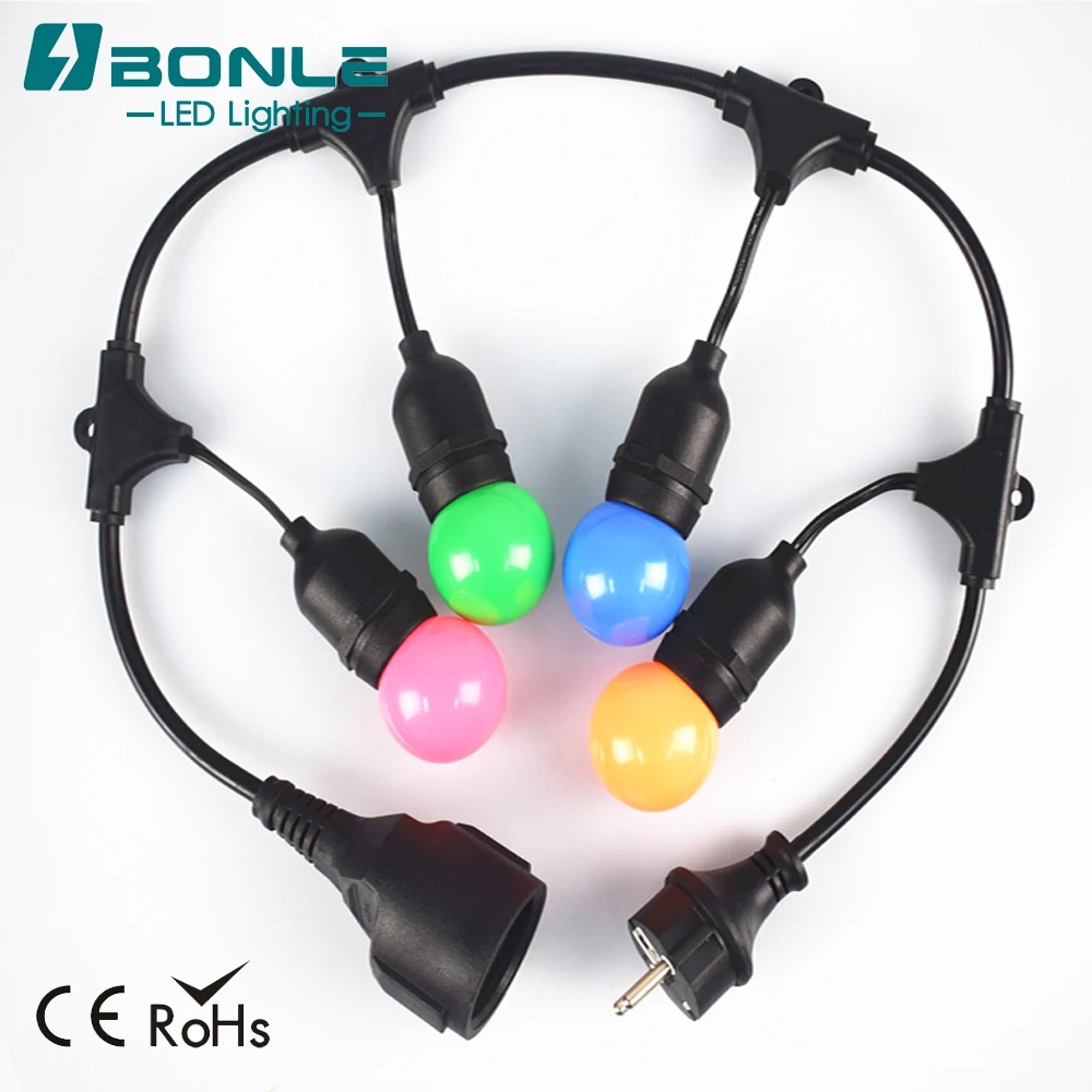 
Low Voltage Colorful Festoon Lights 10M 20 G50 Rgb Bulb Outdoor Waterproof Belt Garland Lights With Color Led Bulbs 