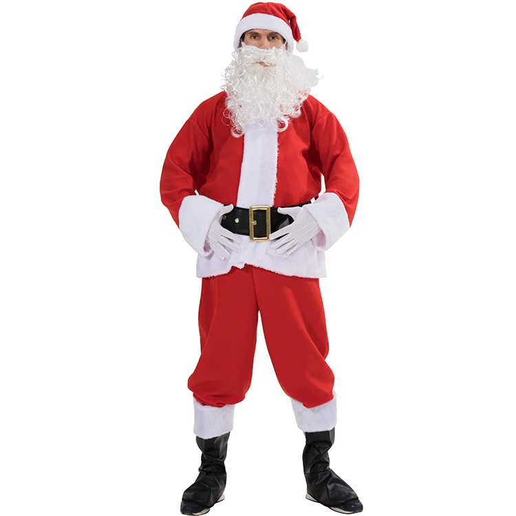 christmas happy new year adult man Diamond velvet santa claus costume for men cosplay fancy dress suit
