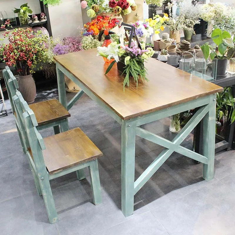 DIY Different Custom French Farmhouse Style Dining Table and Chair Restaurant Home Furniture