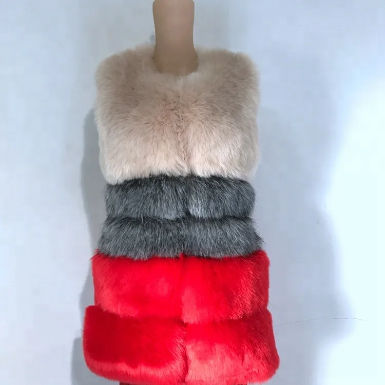 long type women mink knitted coast winter thick warm vest