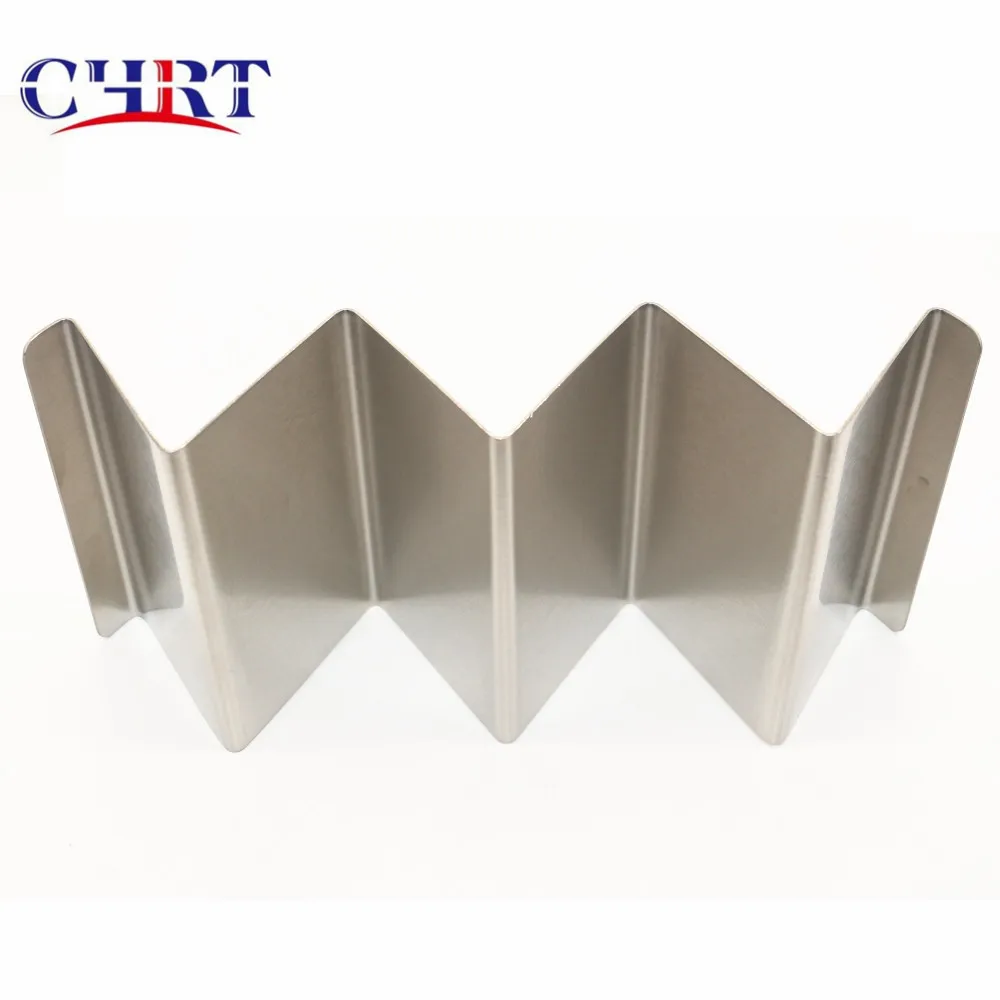 CHRT 3 Wave Stainless Steel Taco Holder For Oven & Microwave Bake Safe Stainless Steel Taco Stand Rack Tray Style