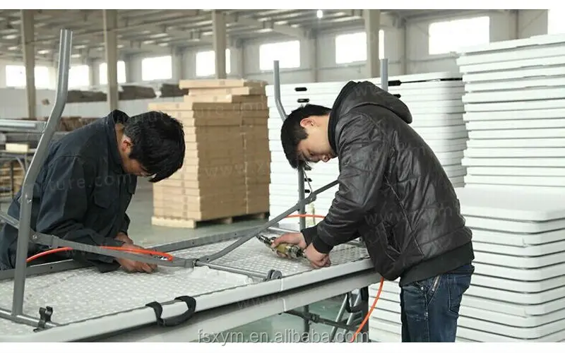 Rental Furniture Plastic 10 People Banquet Round Folding Table Outdoor Table Plastic ( HDPE ) Rectangle Modern 28*1.0 Mm . 28kgs