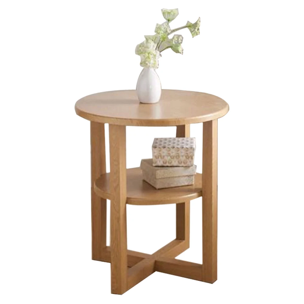 Роскошный деревянный журнальный столик под старину с круглым дубовым покрытием, чайный столик