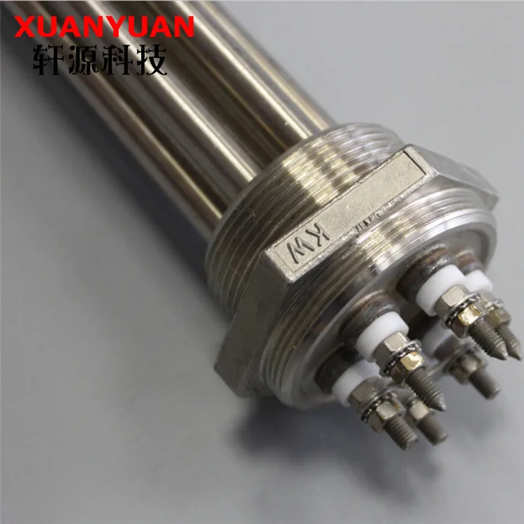 tubular electric heating element with flange