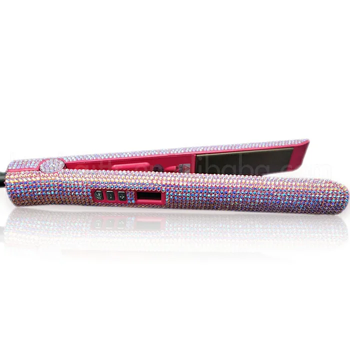 Quite Colorful Diamond Studded Cheap Custom Crystal Bling Hair Straightener Flat Iron