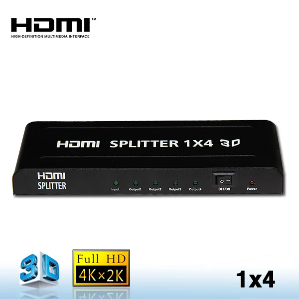 4kx2k 1,4 4 порта hdmi to vga сплиттер усилитель-распределитель 1x4 к коаксиальный 1 вход 4 выхода с заводской цене