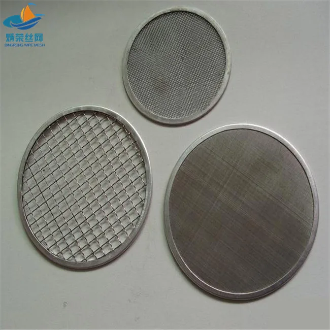 50 micron round screen filter disc 304 stainless steel etched 250 mesh wire