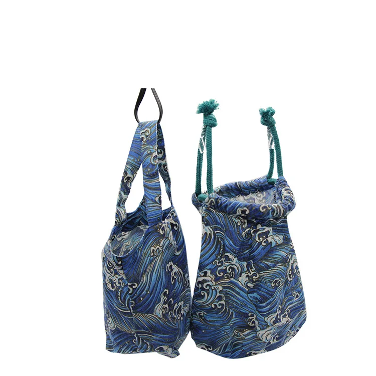 Silk Printing Plain Cotton Canvas Drawstring Bag for Shopping