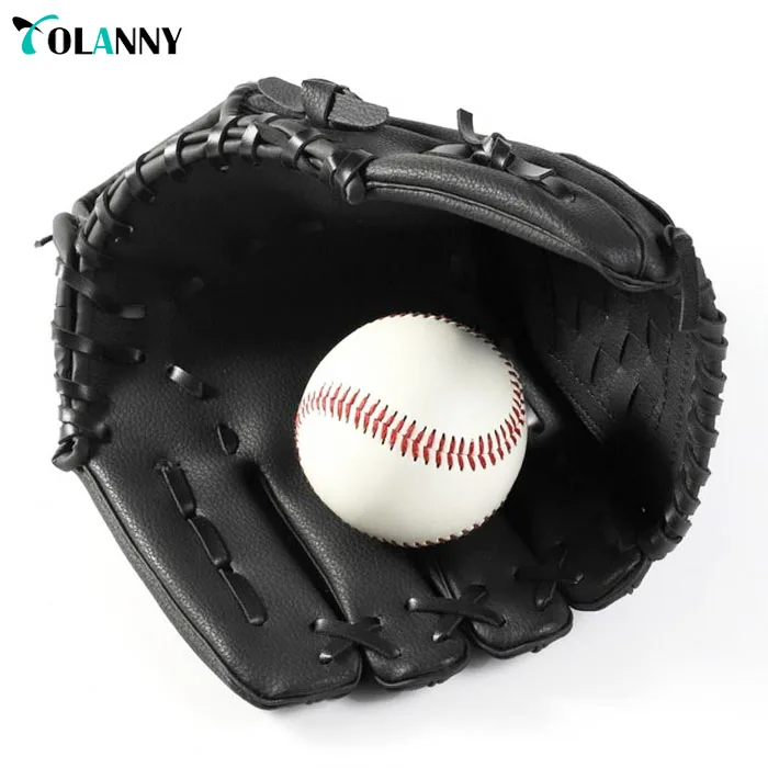 
2018 new arrival wholesale good quality outdoor sport training black custom baseball gloves 