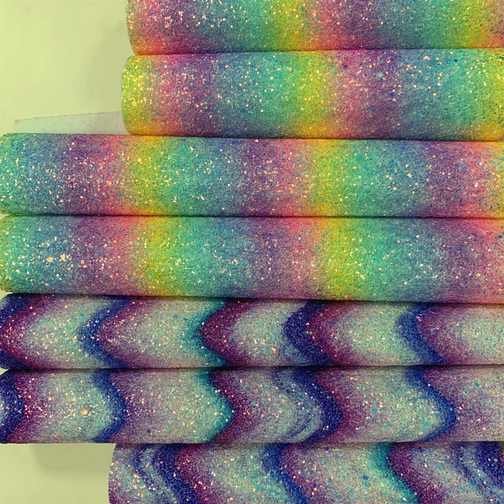 2019 wholesale glitter fabric sheet with rainbow glitter fabric for crafts