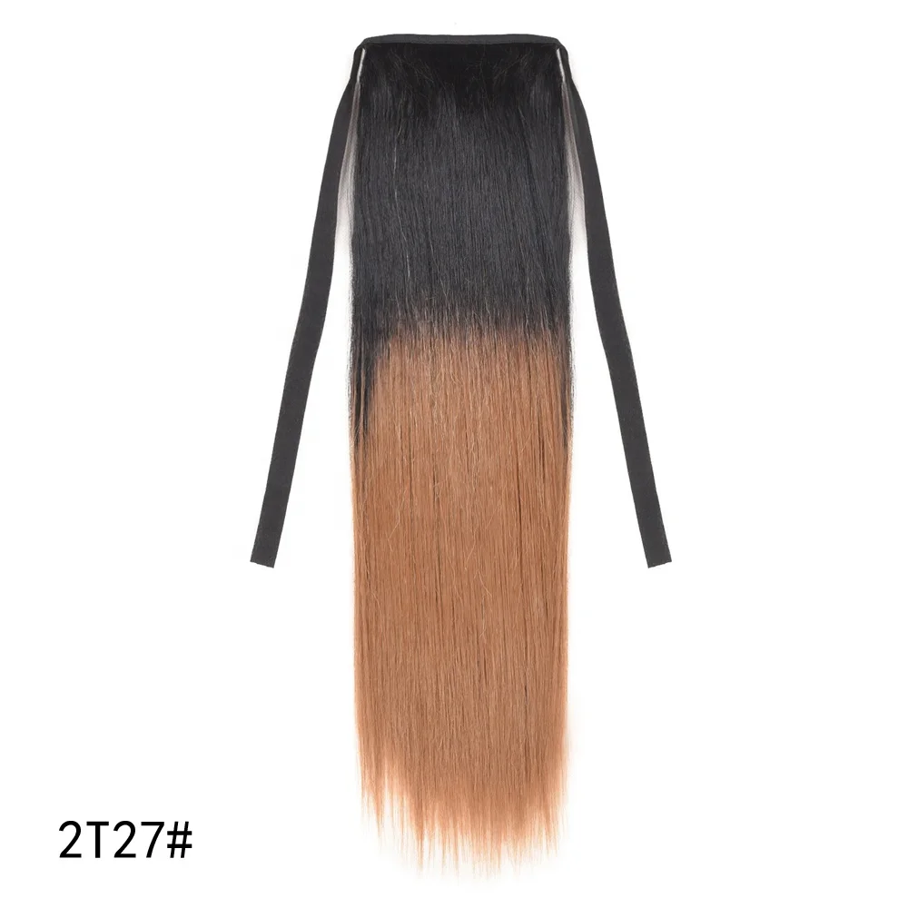 
Cheap silky Straight Ombre Synthetic Ponytail Extensions Hair Drawstring Ponytails Heat Resistant Wrap Ponytail For Women 