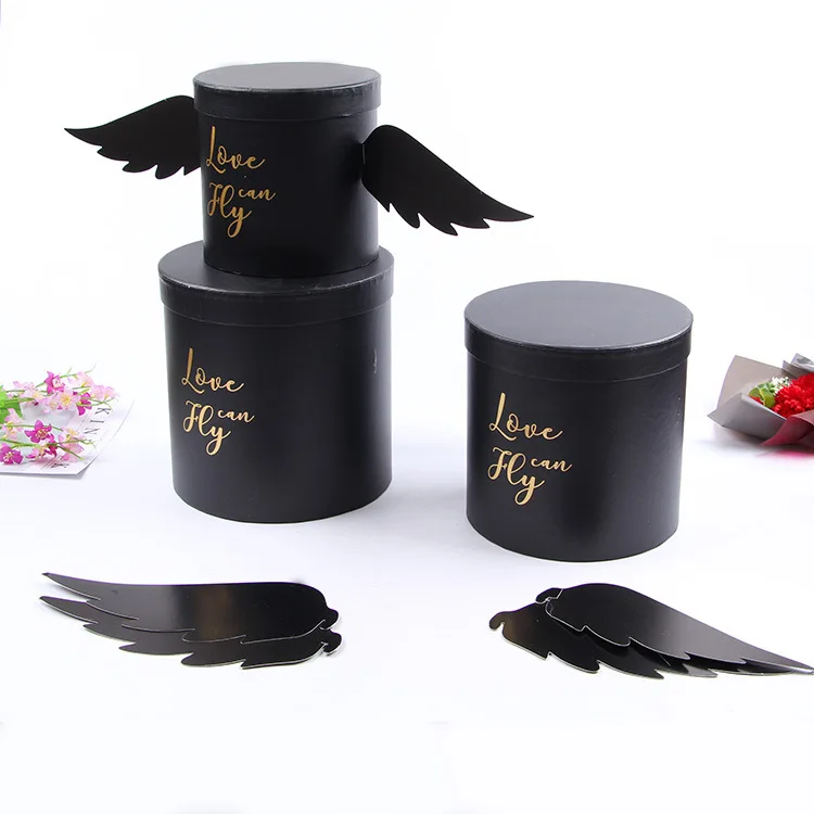 
The Angel Holding bucket portable round french flower bucket gift box for dry flowers fresh flower 