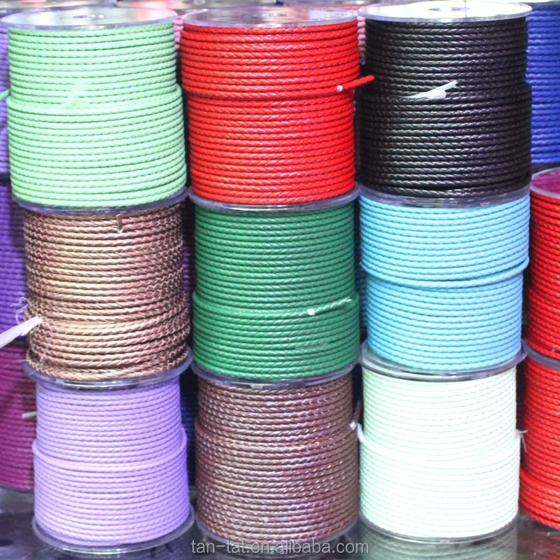 6mm Braded Leather Cord for Necklaces Jewelry and Beads