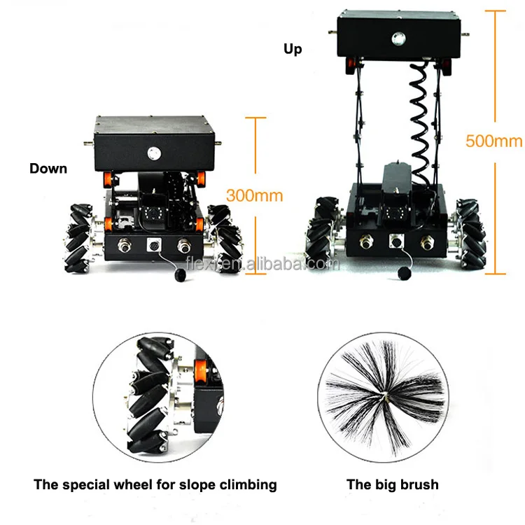 Робот для чистки воздуховодов с автоматической щеткой 20-50 м