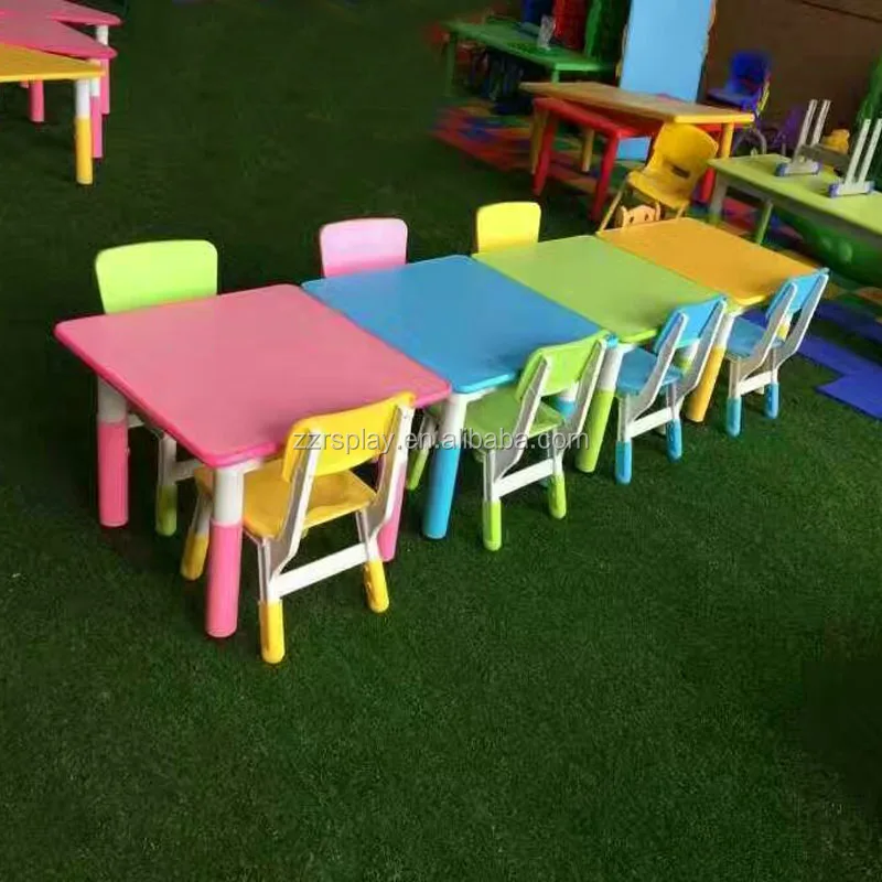 wholesale triangle height adjustable kids table chair for nursery school
