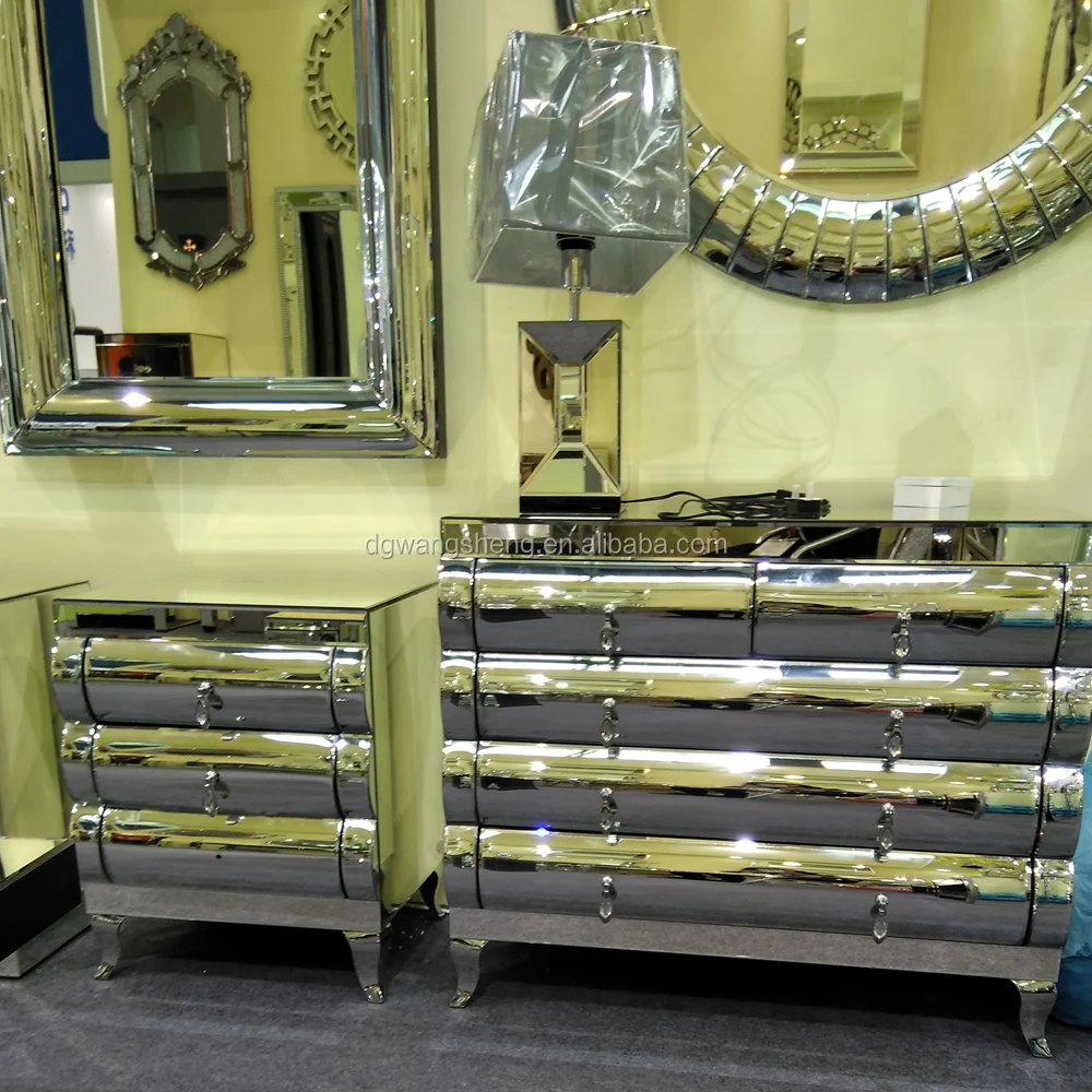 Мебель для гостиной, зеркальный угол, 5 комодов, шкаф