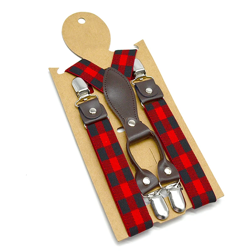 Kids Suspenders Wholesale  Child Trousers Tirantes for Boys Girls  Brace Cheap Brown PU Popular Design Cheap