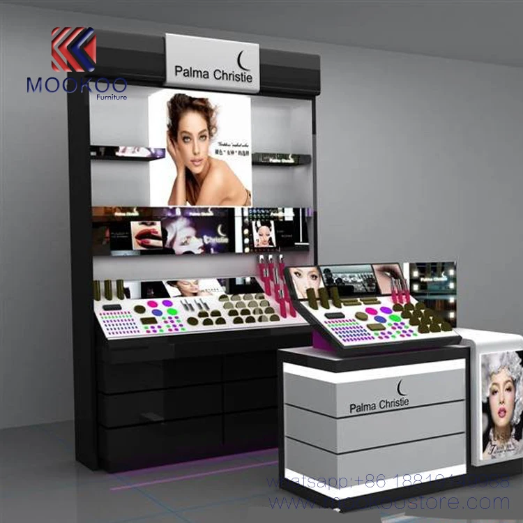 Luxury Cosmetics And Makeup Kiosk In Shopping Mall