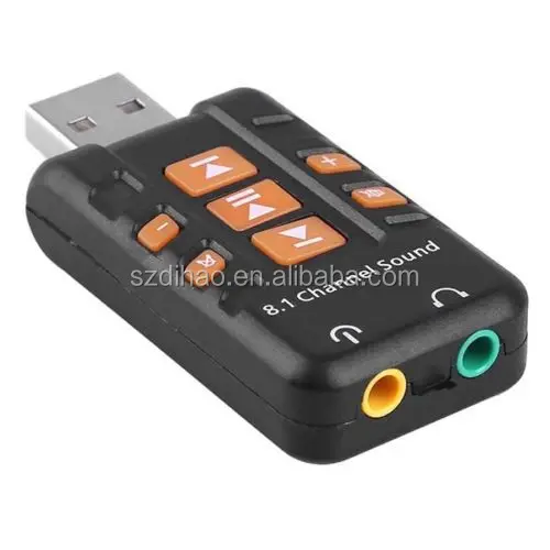 DIHAO Good Quality 8.1 Channel USB 2.0 Sound Card