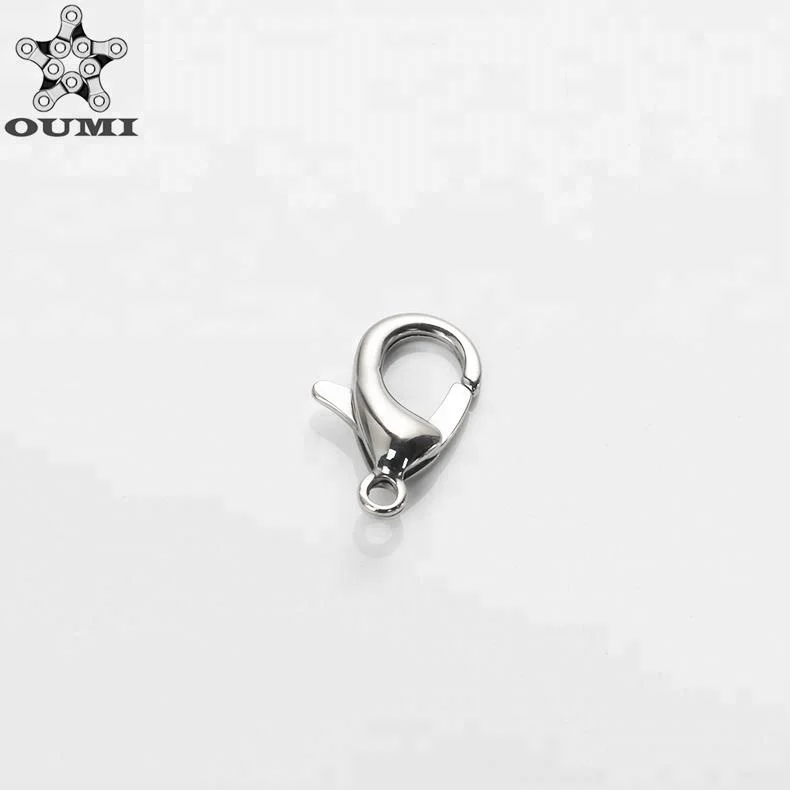 OUMI Curved Lobster Clasps Lobster Claw Clasps DIY Jewelry Fastener Hook Necklace DIY Fasteners Silver Plated 7x12mm ZZL-000113