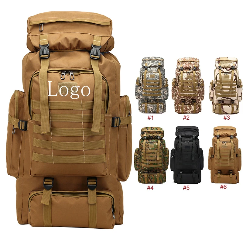 Large Capacity Outdoor Molle System Travelling Hiking 80L Tactical Military Backpack