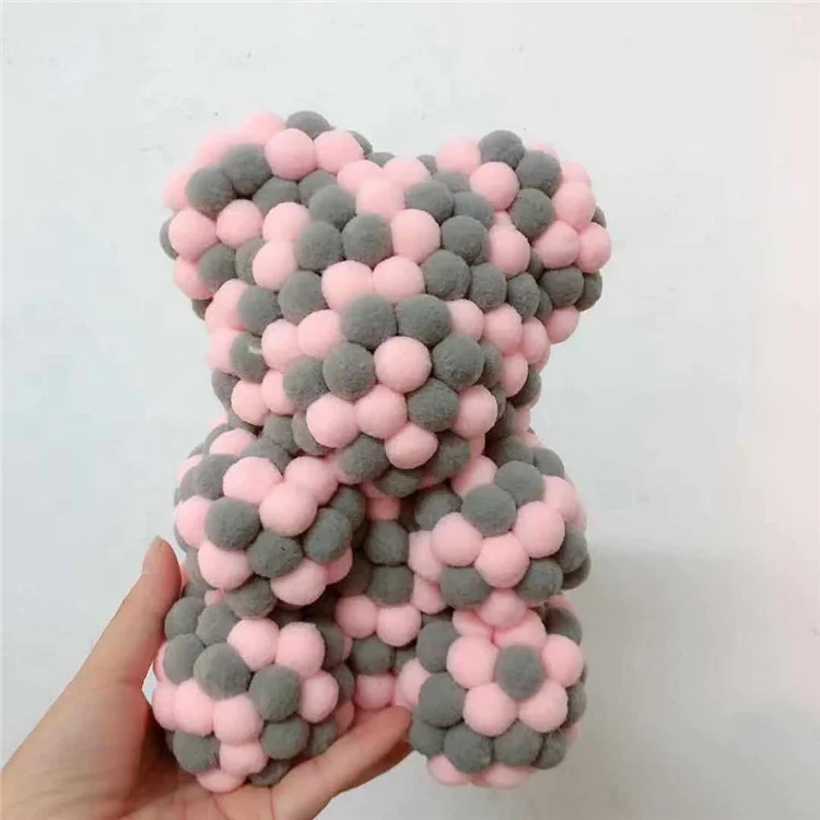 Best Selling Plastic Rose Bear Artificial Teddy Bear Flower Rose 40cm And 25cm  For Pompon bear