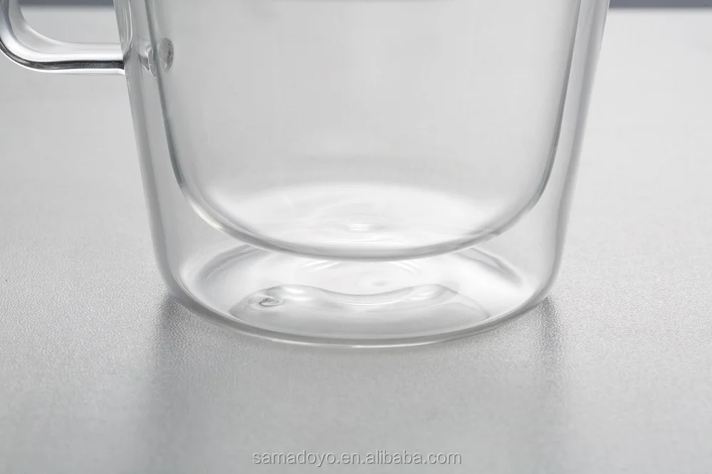 Transparent Glass Tea Cup High Temperature Resistant Double Wall Glass Coffee Mug Double Glass Cup Portable Tea Cup with Handle