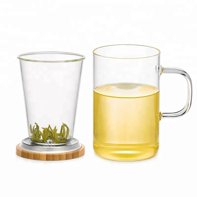 SAMADOYO 500 ML New Product Glass Cup With Bamboo Lid